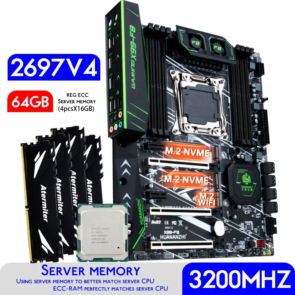 64Gb Ddr4 Ecc Reg 3200Mhz - HUANANZHI X99 F8 X99 Set Kit